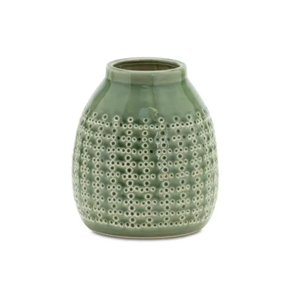 Green Terracotta Dotted Vase