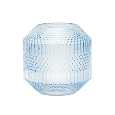 Light Blue Geometric Glass Vase
