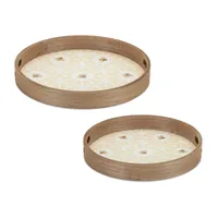 Brown Decorative 2-pc. Tray Set