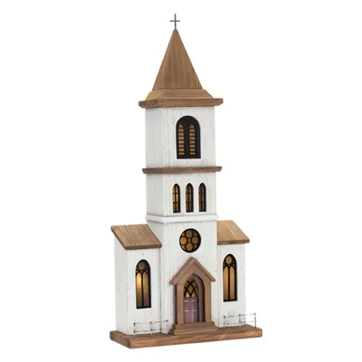 Large Wooden Church Tabletop Statue