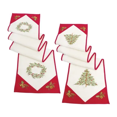 Christmas Tree and Wreath Table Runners, Set of 2