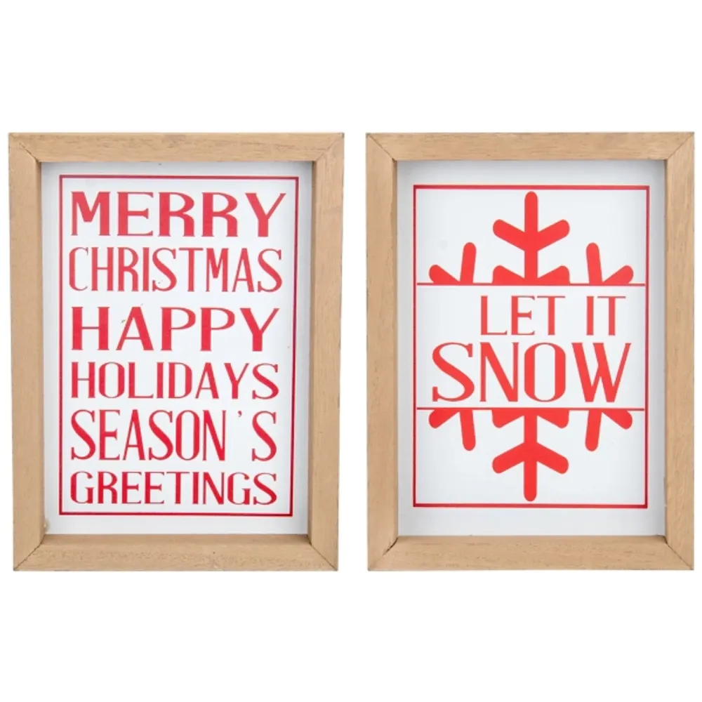 Merry Let It Snow 2-pc. Christmas Wall Plaque Set