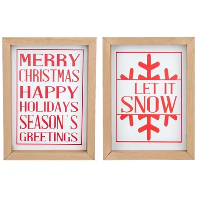 Merry Let It Snow 2-pc. Christmas Wall Plaque Set