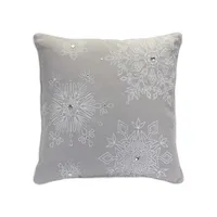 Silver Snowflake Christmas Pillows, Set of 2