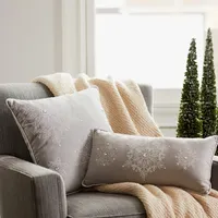 Silver Snowflake Christmas Pillows, Set of 2