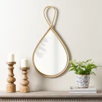 Natural Rattan Raindrop Wall Mirror