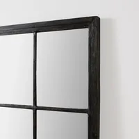 Grande Black Window Pane Leaner Mirror