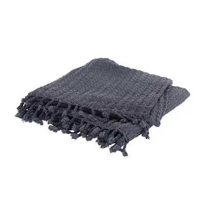 Cable Knit Tassel Throw