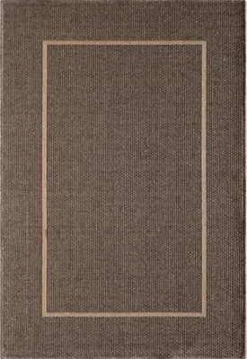 Brown Bordered Outdoor Area Rug, 5x7
