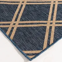 Navy Diamond Indoor/Outdoor Area Rug, 5x7