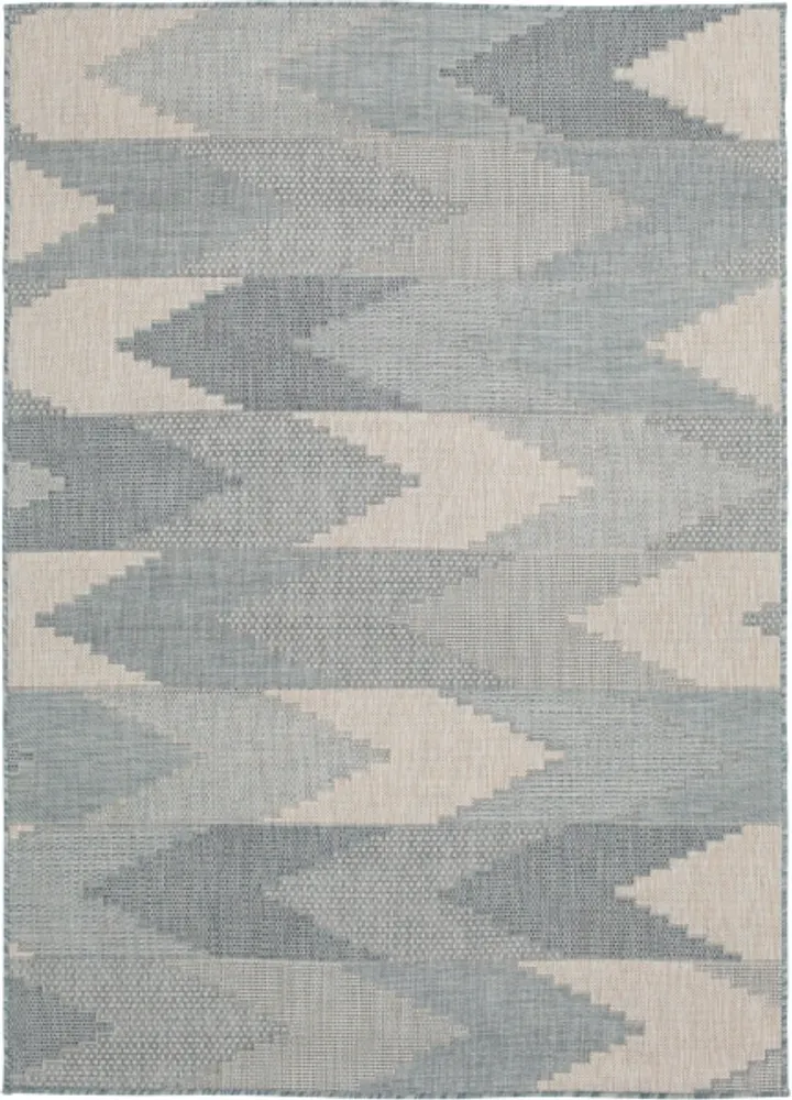 Blue Malibu Arrows Outdoor Area Rug, 7x9