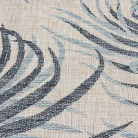 Blue Palm Fronds Lava Indoor/Outdoor Area Rug, 5x7