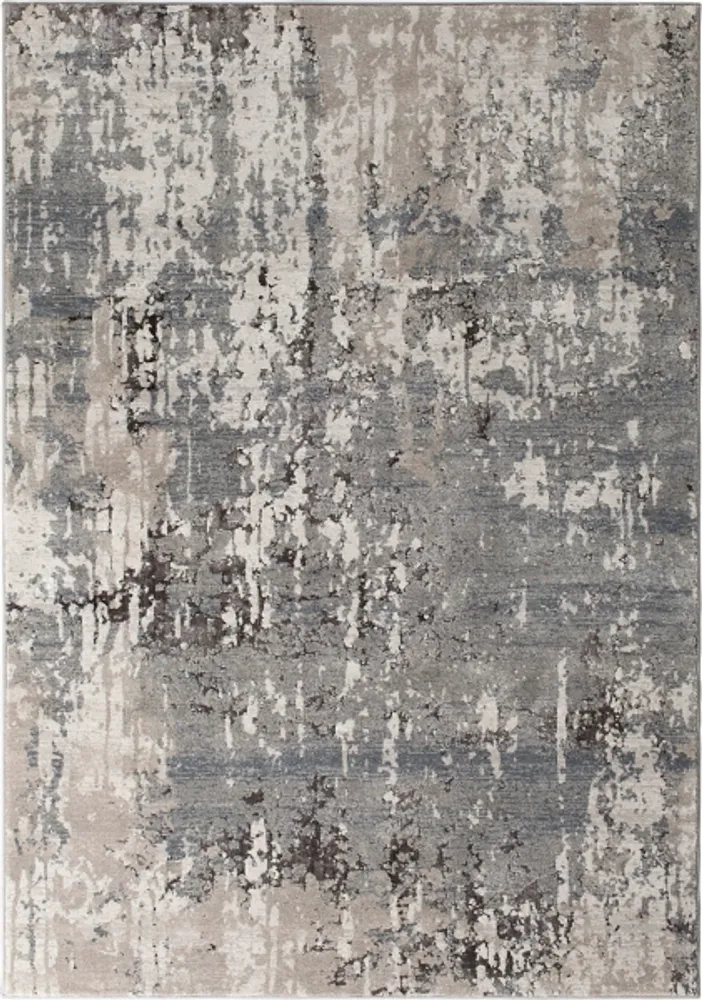 Gray Waters Abstract Area Rug, 5x7