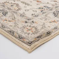 Cream Vintage Floral Area Rug, 7x9