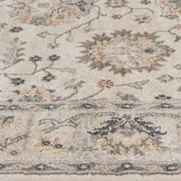 Cream Vintage Floral Area Rug, 7x9