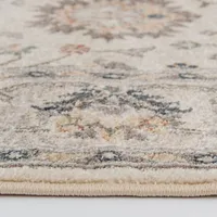 Cream Vintage Floral Area Rug, 7x9