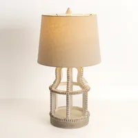 Whitewash Open Beaded Table Lamp