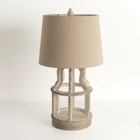 Whitewash Open Beaded Table Lamp