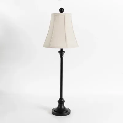 Leah Black Candlestick Buffet Lamp