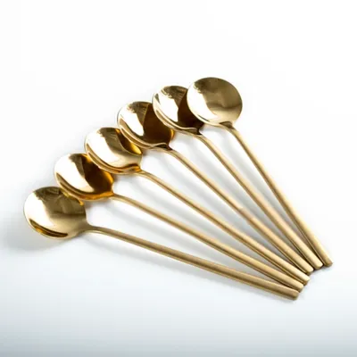 Gold Stainless Steel Spoons, Set of 6