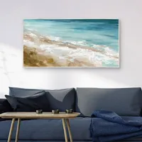 Beach Waves Framed Canvas Art Print