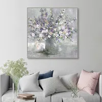 Farmhouse Lavender Framed Canvas Art Print