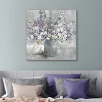 Farmhouse Lavender Framed Canvas Art Print