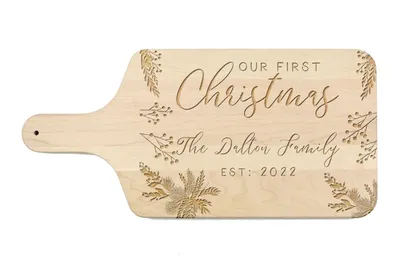 Personalized Maple First Christmas Cutting Board