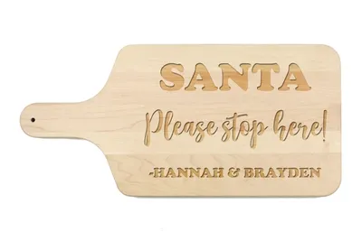 Personalized Maple Santa Stop Cutting Board