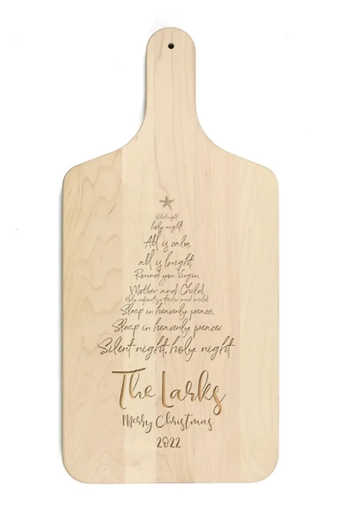 Personalized Maple Silent Night Cutting Board