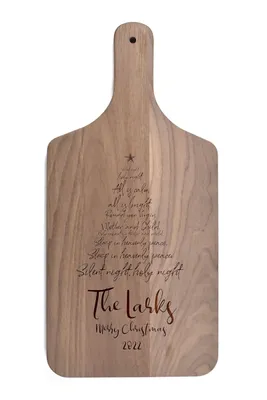 Personalized Walnut Silent Night Cutting Board