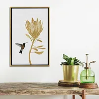 Hummingbird Soaring Canvas Framed Art