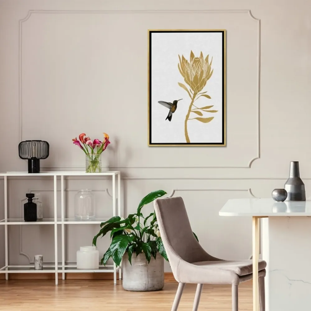 Hummingbird Soaring Canvas Framed Art