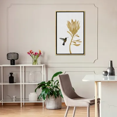 Hummingbird Soaring Canvas Framed Art