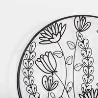 Round Metal Floral Cutout Wall Plaque