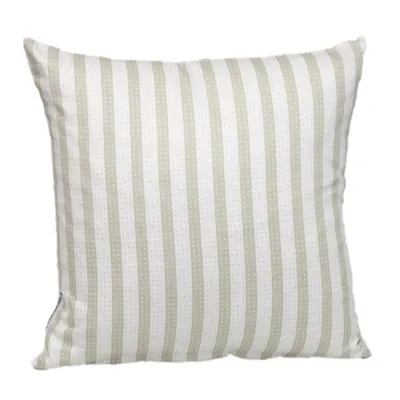 White and Tan Dotted Stripes Pillow