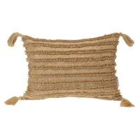 Yellow Woven Stripes Lumbar Pillow