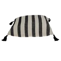 Black & White Bungalow Stripe Throw Pillow