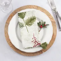 Red Berry and Pine Christmas Napkins, Set of 4