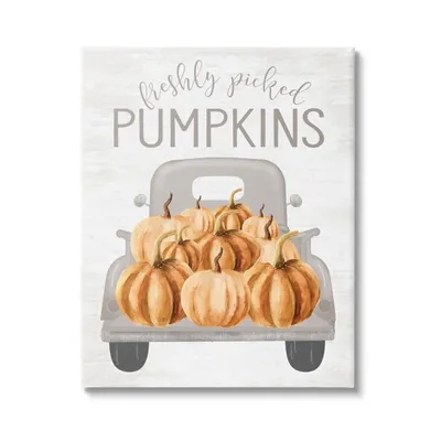 Freshly Picked Pumpkins Canvas Wall Plaque
