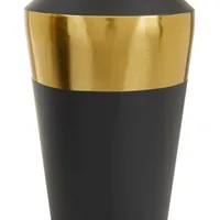 Black and Gold Tall Urn Vases, Set of 2