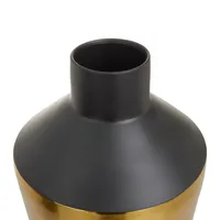 Black and Gold Tall Urn Vases, Set of 2