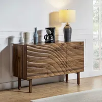 Wavy Wood 3-Door Sideboard Cabinet