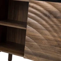 Wavy Wood 3-Door Sideboard Cabinet