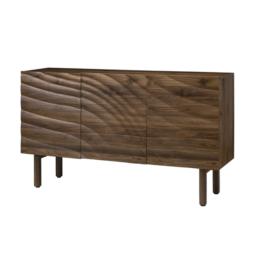 Wavy Wood 3-Door Sideboard Cabinet