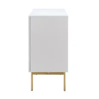 White Ribbed Wood Sideboard Cabinet