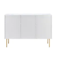 White Ribbed Wood Sideboard Cabinet