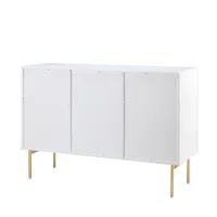 White Ribbed Wood Sideboard Cabinet