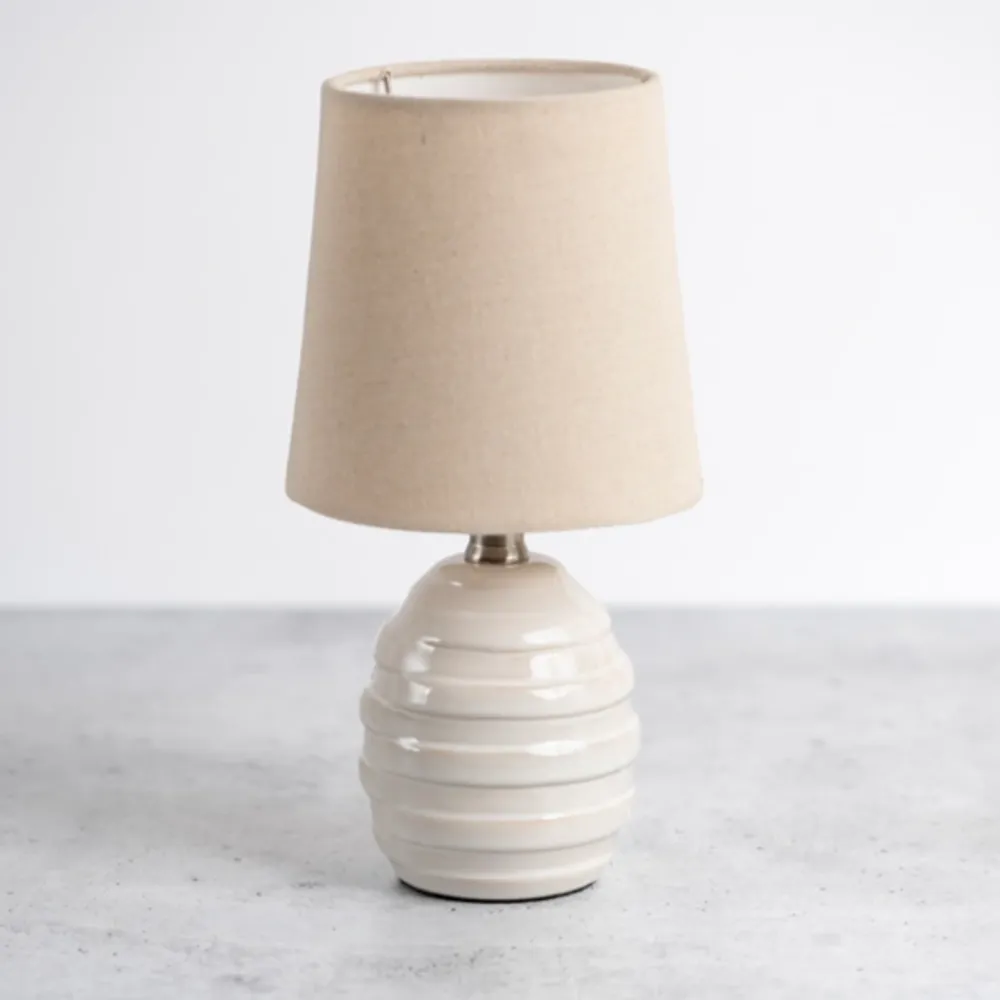 Glazed Ivory Stride Mini Table Lamp