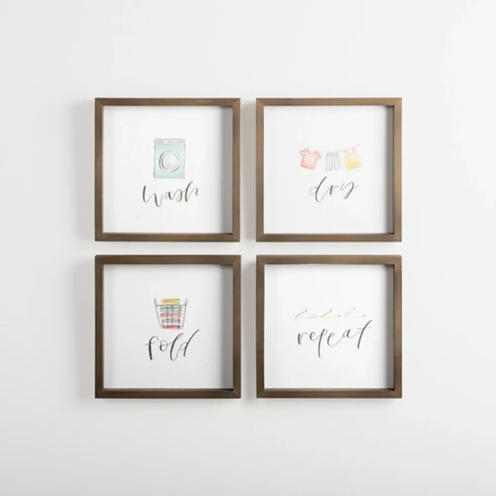 Wash Dry Fold Wall Plaques, Set of 4